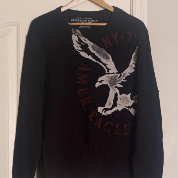 American Eagle Vintage Retro Black Large Shirt - Picture 8 of 9